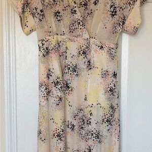 Equipment Femme Tavine Tea Length floral silk dress size 6